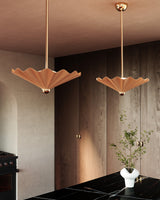 Peach 25inch Furrow Pendant by Alora Lighting