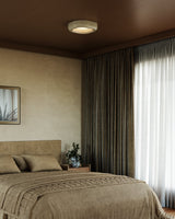 Pearl White Folio Flush Mount by Kuzco Lighting in Bedroom