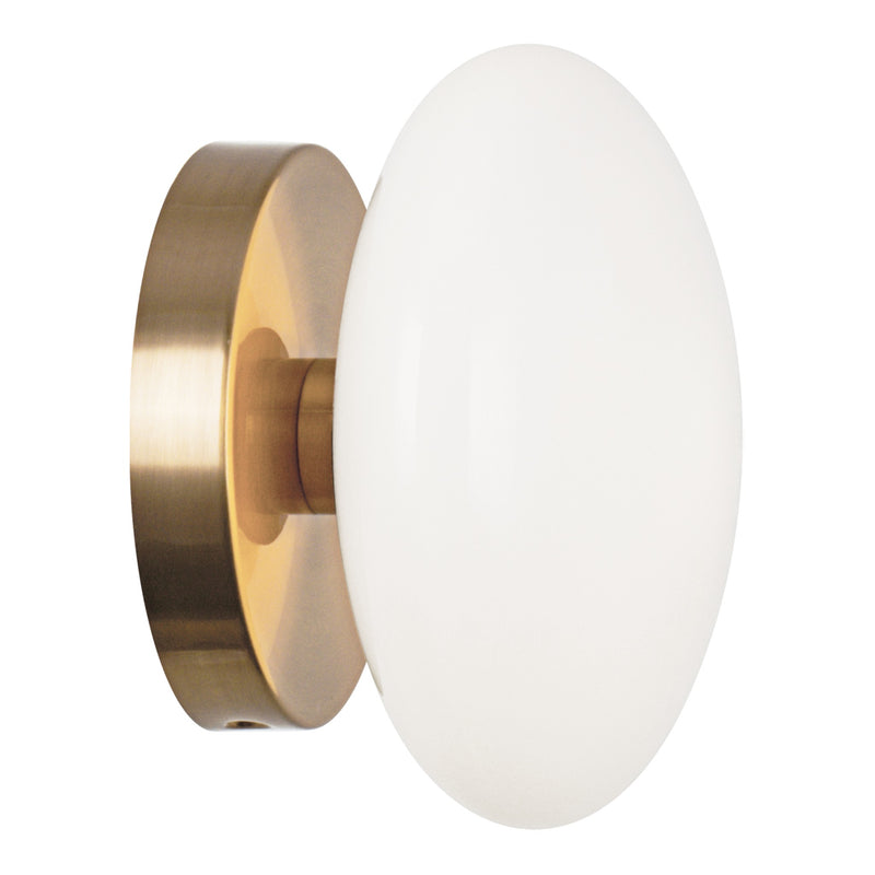 Pearlesque Wall Sconce 1-Light Aged Gold Brass