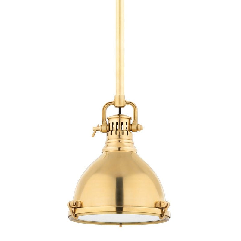 Pelham Pendant - 8 Inch - Aged Brass by Hudson Valley
