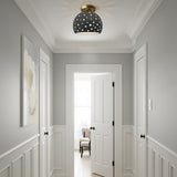 Perforated Small Globe Semi-Flush by Justice Design in Corridor Area