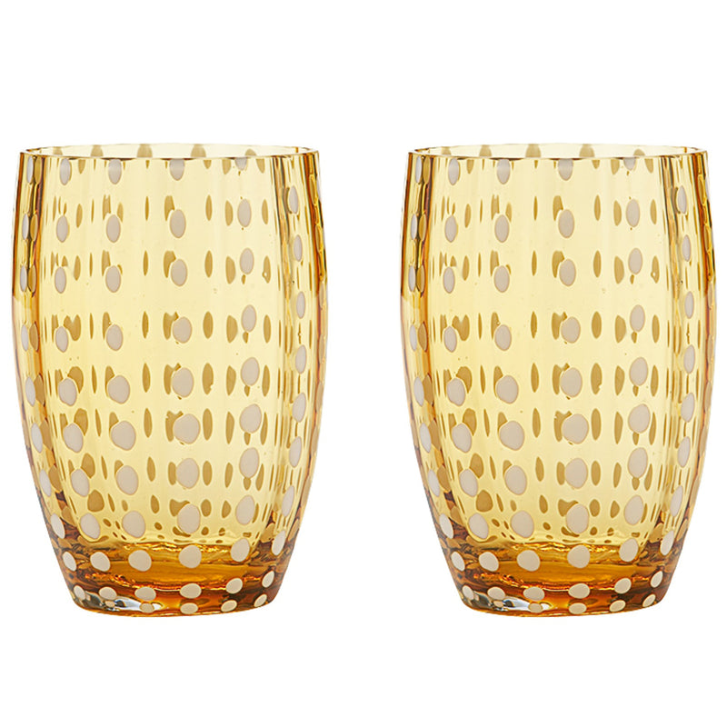 Perle Tumbler Set Of 2 Amber By Zafferano