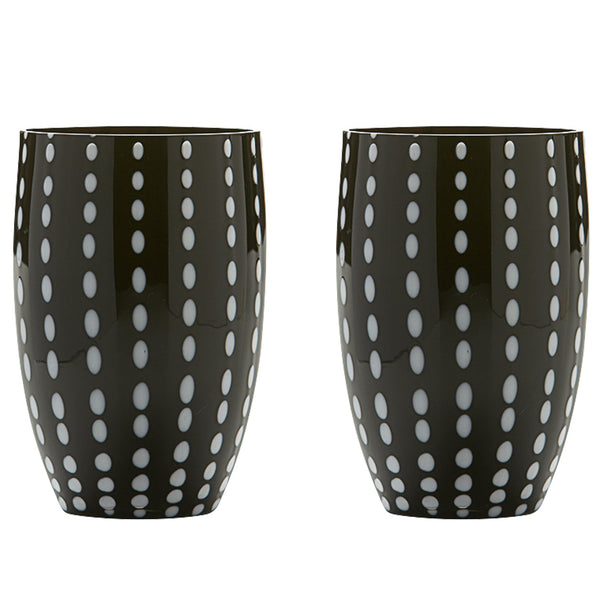 Perle Tumbler Set Of 2 Black By Zafferano