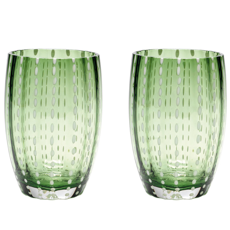 Perle Tumbler Set Of 2 British Green By Zafferano