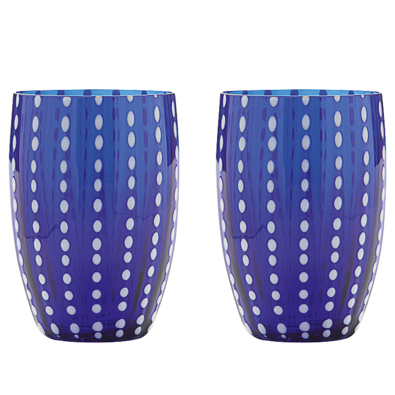 Perle Tumbler Set Of 2 Cobalt Blue By Zafferano
