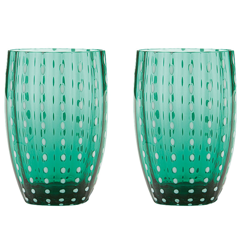 Perle Tumbler Set Of 2 Green By Zafferano