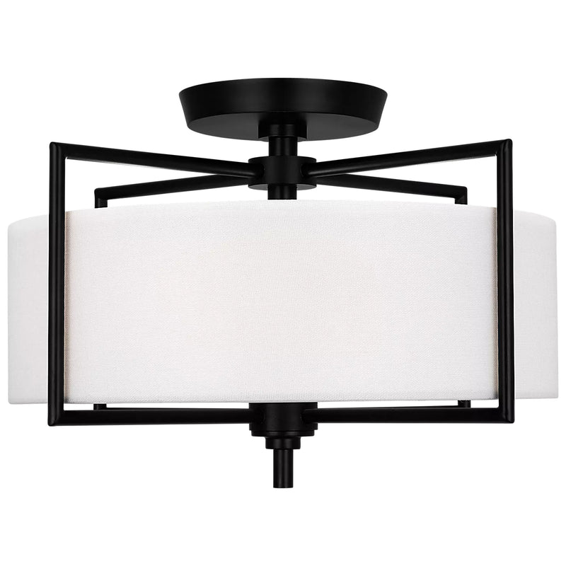 Perno Semi Flush Mount Aged Iron By Visual Comfort Studio