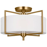 Perno Semi Flush Mount Burnished Brass By Visual Comfort Studio - Front View