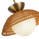 Perth Pendant Light Brushed Gold Opal Matte Glass By Alora Detailed View