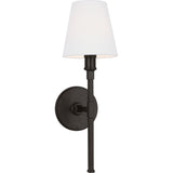 Perth Single Chandelier — 5 1/2", White Linen, Aged Iron