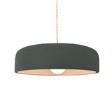 Pewter Green Beige Twisted Cord Ceramic Medium Spire Pendant by Justice Design