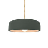 Pewter Green Beige Twisted Cord Ceramic Small Spire Pendant by Justice Design