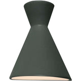 Pewter Green Ceramic Retro LED Wall Sconce-Closed Top by Justice Design