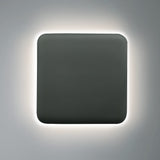 Pewter Green Ceramic Small Square Backlit ADA Color Selectable Wall Sconce by Justice Design