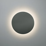 Pewter Green Small Ceramic Round Backlit Color Temperature Selectable LED Wall Sconce by Justice Design