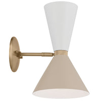 Phix Wall Sconce Champagne Bronze Greige White By Kichler - Side View