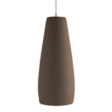 Phobos Ceramic Pendant Light by Geo Contemporary in Brown ceramic with a transparent cord