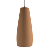 Phobos Ceramic Pendant Light by Geo Contemporary in Terracotta ceramic with a silver cord