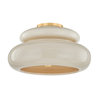 Pia Semi Flush - Aged Brass