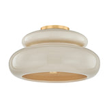 Pia Semi Flush - Aged Brass