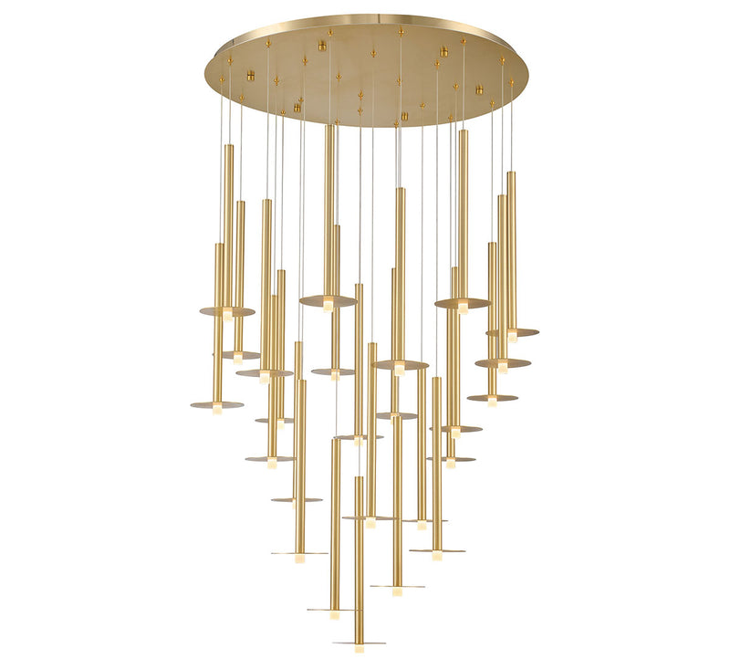 Piatto 11 Light Chandelier Plated Brushed Gold By LibCo