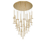 Piatto 44 Light Chandelier Plated Brushed Gold By LibCo