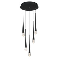 Pierce LED Pendant by ET2 - 5-Light, Black