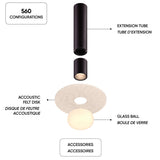 Pillar Small Black Glass Ball Modular Flush Mount By Dals Lifestyle View 3