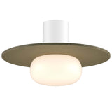 Pillar Small White Glass Ball Modular Flush Mount 8 Inch Green By DALS