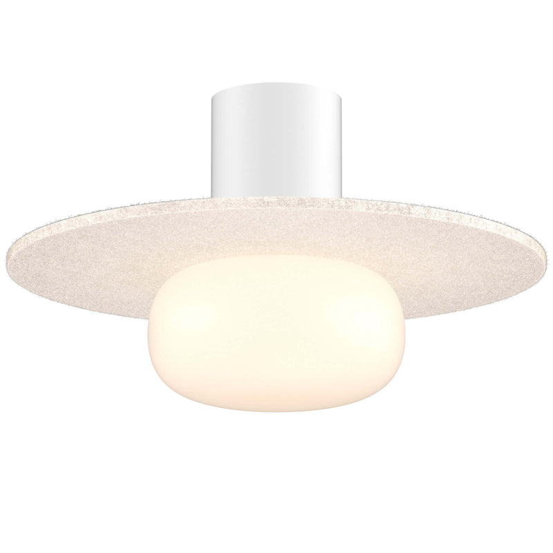 Pillar Small White Glass Ball Modular Flush Mount 8 Inch Light Beige By DALS