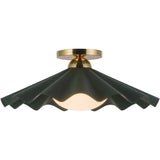 Pine Green 16inch Furrow Semi-Flush Mount by Alora Lighting