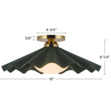 Pine Green 16inch Furrow Semi-Flush Mount by Alora Lighting Dimensions