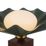 Pine Green 16inch Furrow Table Lamp by Alora Lighting Details