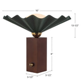 Pine Green 16inch Furrow Table Lamp by Alora Lighting Dimensions