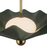 Pine Green 25inch Furrow Pendant by Alora Lighting Details