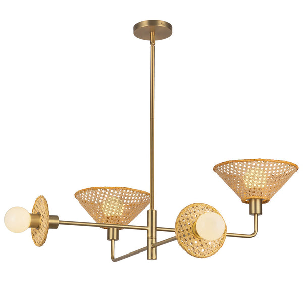 Piper Chandelier Brushed Gold By Alora - Side View