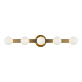 Pizzazz Wall Sconce 5 Light Aged Gold Brass