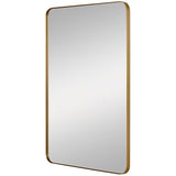 Planer Mirror Small Burnished Brass By Generation Lighting - Side View