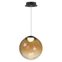 Planetary 1 Light LED Pendant Amber By ET2 With Light