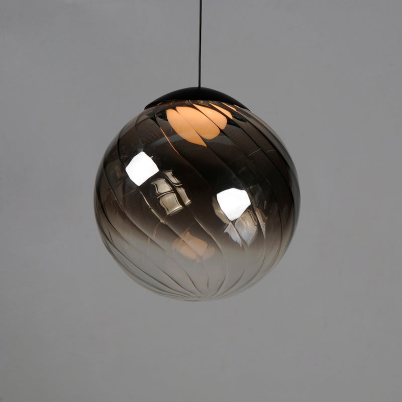 Planetary 1 Light LED Pendant Smoke Black By ET2 Detailed View