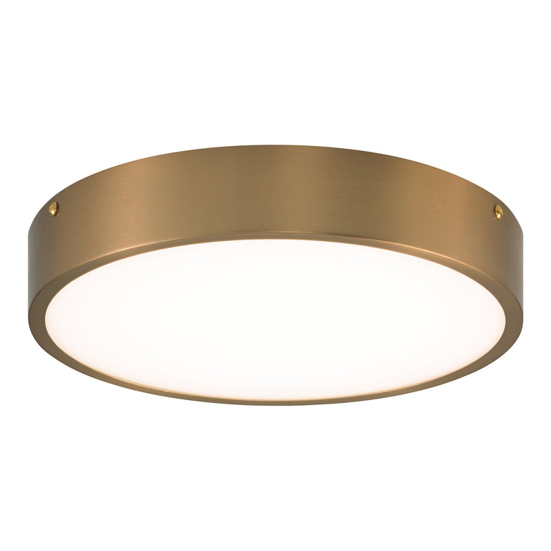 Plato Flush Mount 11 Inch Aged Gold Brass