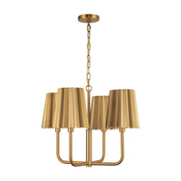 Plisse Chandelier — 23 Inch, Aged Gold