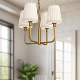 Plisse White Shade Chandelier — Chandelier