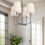 Plisse White Shade Chandelier — Chandelier
