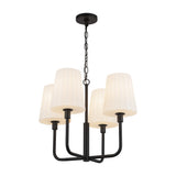 Plisse White Shade Chandelier — Chandelier