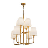 Plisse White Shade Chandelier — Chandelier