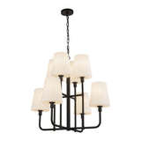 Plisse White Shade Chandelier — Chandelier