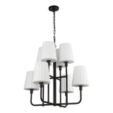 Plisse White Shade Chandelier — Chandelier