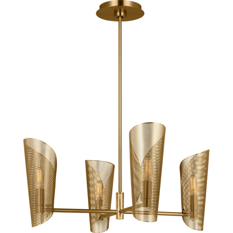 Plivot Chandelier — 24", Burnished Brass, Burnished Brass