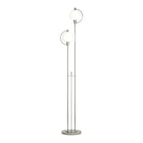 Pluto Floor Lamp in Sterling, Opal Glass by Hubbardton Forge